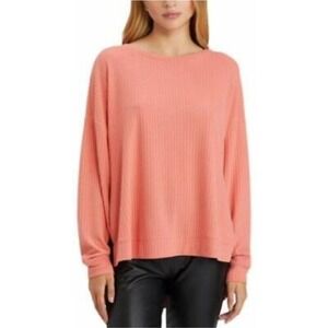 Sanctuary Waffle Knit Long Sleeve Top Light Orange Oversized‎ Item XXS NWT $59